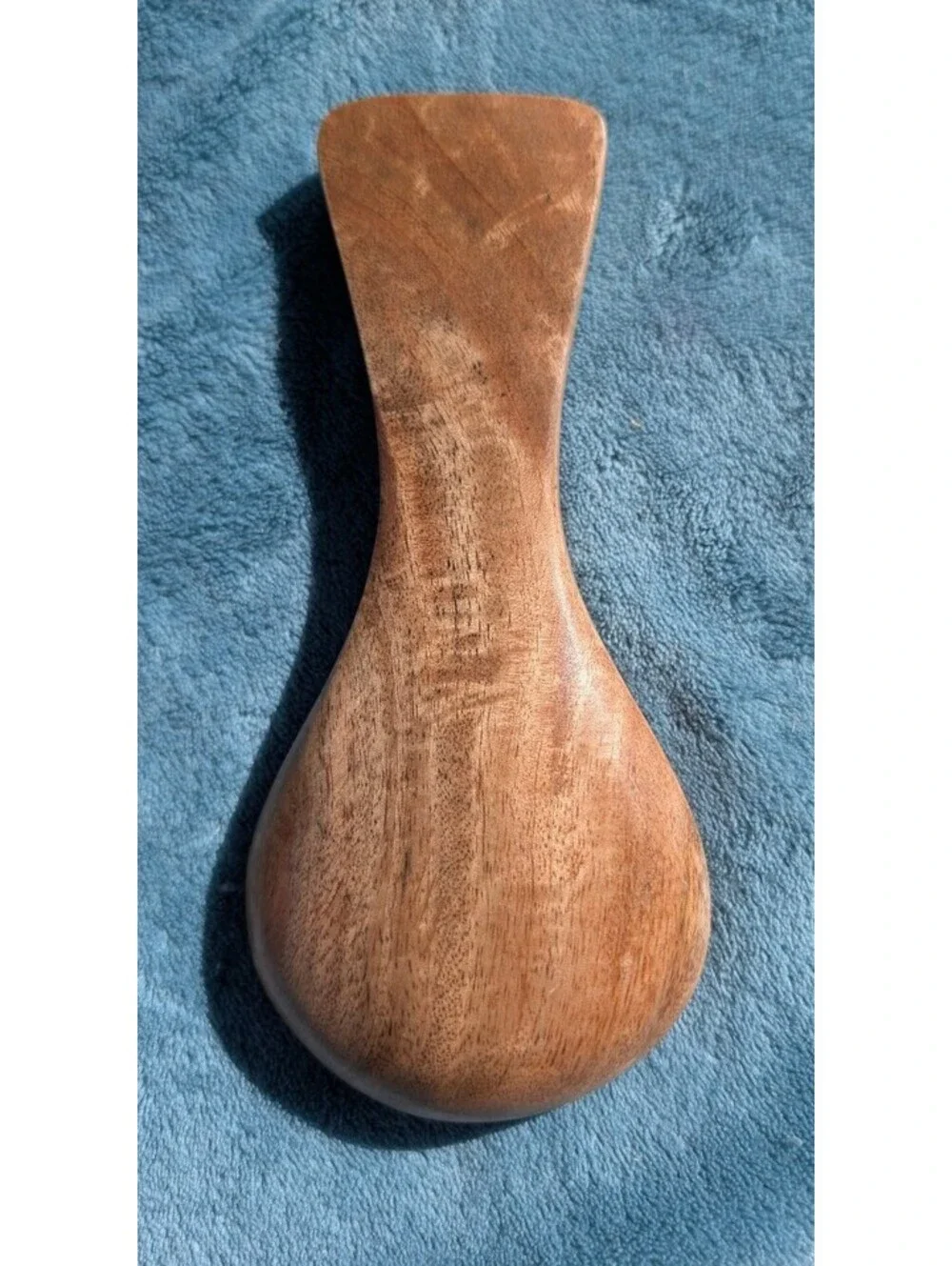 2-Piece Wooden Serving Utensil Set - Spoon & Rice Paddle with Blue Wood Grain